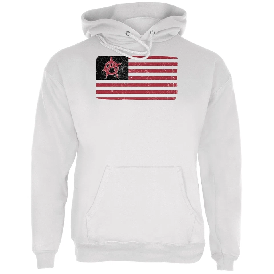 Sudadera con capucha blanca envejecida American Anarchy Flag para adulto Foto 1 de 1