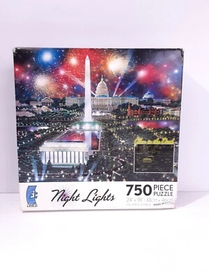 Ceaco 750 piece puzzle night lights....washington celebration  - Image 1 of 4