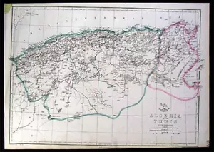 1861 Weekly Dispatch Map - Algeria Tunis - North Africa - Picture 1 of 1