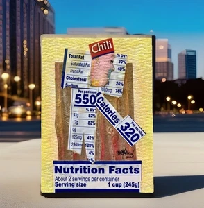 Chili Facts - Original Collage Surrealism Mixed Media Mini Art Card ACEO ATC - Picture 1 of 4