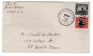 #620-21 Norse-American Set on 1 FDC 1925 - U/O Unofficial RPO RMS Duplex - Picture 1 of 2