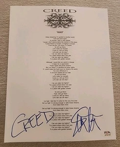 SCOTT PHILLIPS SIGNED CREED HIGHER MUSIC LYRIC SHEET PSA/DNA AUTHENTIC #AP33120 - Picture 1 of 2