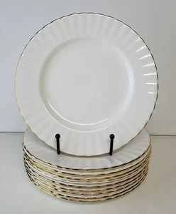 Royal Albert Val D’Or Bone China 8-1/8” Salatteller weiß mit Goldrand 10er Set - Bild 1 von 9
