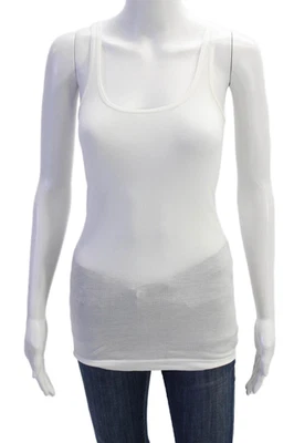 Женская вязаная повседневная майка Vince с круглым вырезом однотонная белая размер S - Изображение 1 из 4