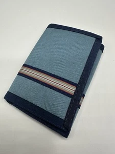 Brittania Vintage Hook Loop Tri-fold Wallet. Blue W/stripe. L - Picture 1 of 6