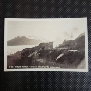RPPC Alaska Railroad at Spencer Glacier Alaska AK UNP Postcard - Picture 1 of 2