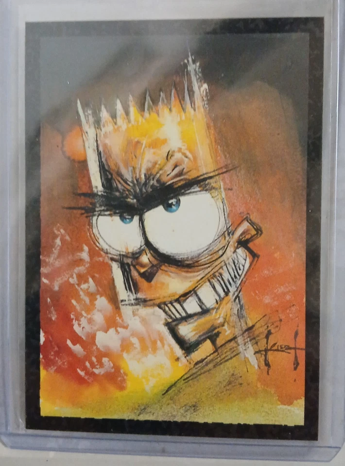 1994 Skybox Simpsons II Bart Simpson Arty Art Cards #A2 Sam Kieth RARE - Image 1 of 2