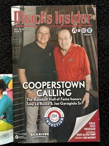 DBACKS INSIDER ARIZONA DIAMONDBACKS PROGRAM VS CUBS LA RUSSA/GARAGIOLA COVER '14 - Picture 1 of 8