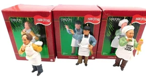 3 Carlton Cards The Three Stooges Cooking Up Trouble Ornaments with Boxes 2001 - Picture 1 of 5