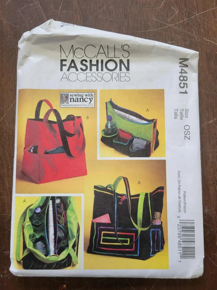 McCall's M4851 Fashion Accessories Sewing Pattern/Misses Bags Totes - Image 1 of 1