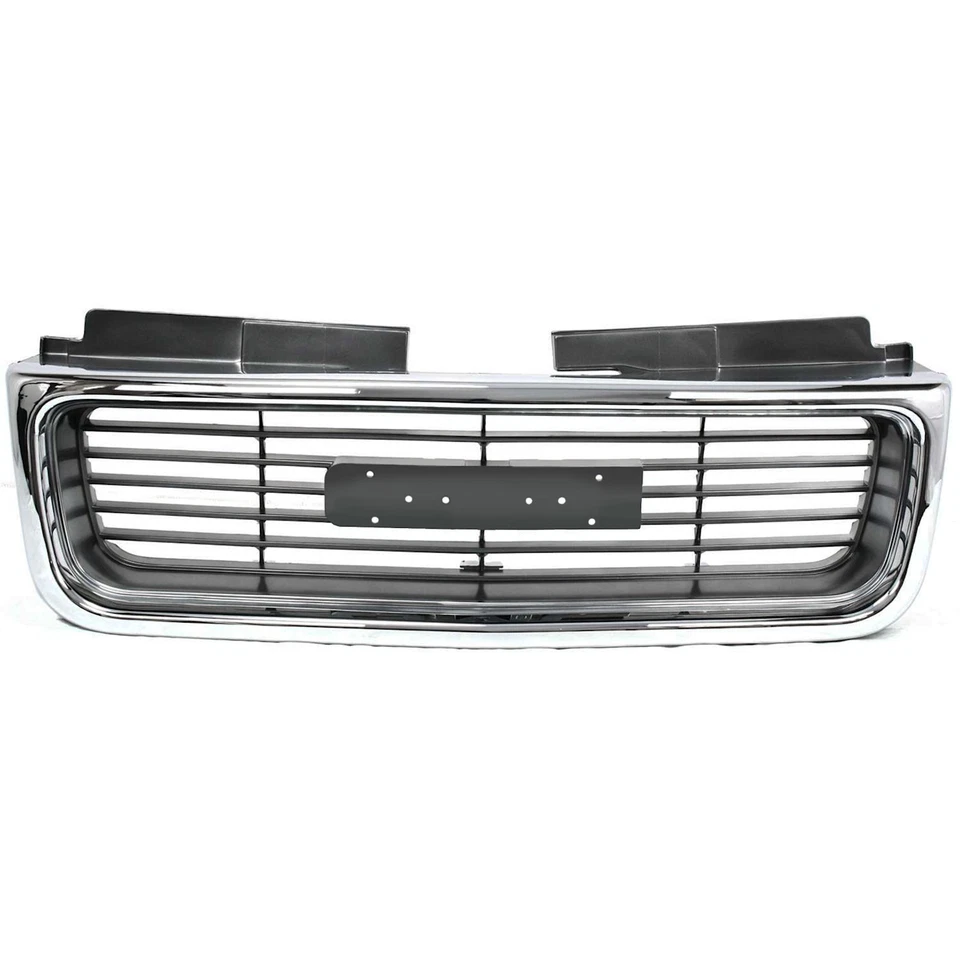 Grille For 98-2004 GMC Sonoma 98-2001 Jimmy Chrome Shell w/ Gray Insert Plastic - Image 1 of 4