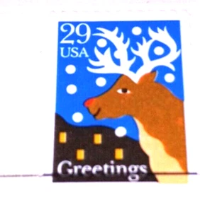 Christmas 1993 - Reindeer - 22kt Gold Replica Stamps - SEE BELOW - Picture 1 of 4