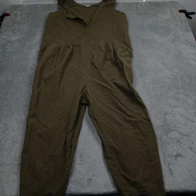 Eileen Fisher Romper Womens Large Brown Cotton Chic Preppy Lightweight - Изображение 1 из 4