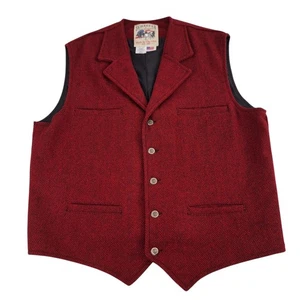 Schaefer 707 McClure Herringbone Wool Vest Mens XL Western Button Up Made In USA - Picture 1 of 12