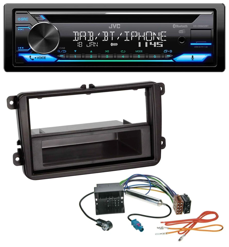 JVC Bluetooth MP3 USB DAB CD Autoradio für Skoda Praktik / Superb / Yeti - Bild 1 von 4