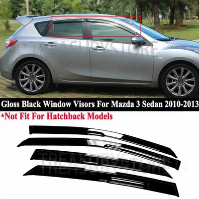 Para Mazda 3 S/i/GT/GX/GS 2010-2013 Mugen Style viseira de janela defletor guarda chuva - Imagem 1 de 4