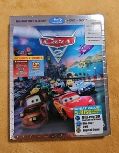 Cars 2 Bluray 3D Disney Store 4-Disc Set Slipcover Holographic 2011 *Read* - Picture 1 of 10