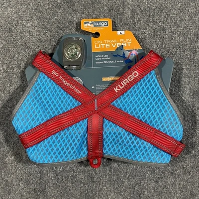 Kurgo On Trail Run Lite Perro Chaleco Arnés Grande Azul Rojo Luz LED Reflectante NUEVO Foto 1 de 4