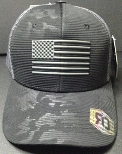 American Flag Camo Snapback Runs Deep Tactical USA Charcoal Gray Adjustable - Picture 1 of 2