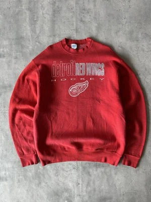 Sudadera De Colección Años 90 Salem Detroit Red Wings NHL Peso Pesado Cuello Redondo Roja XL�� Foto 1 de 4
