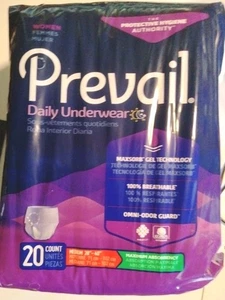 2 PK Prevail Ropa Interior Diaria Ropa Interior Desechable Mujer Pull On Mediana Máxima  - Imagen 1 de 4