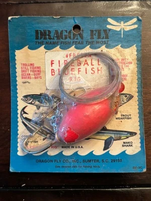 Vintage Dragon Fly Company Fireball Bluefish Rig Trolling Lure Sumter SC Fishing - Image 1 of 4