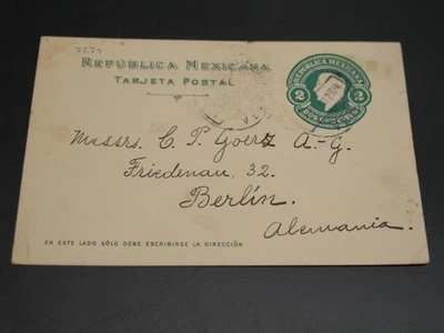Tarjeta postal México 1911 a alemania manchas *7274 Foto 1 de 2