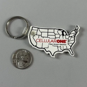 Cellular One Cell Telephone Clear Across America Keychain Key Ring #55411 - Picture 1 of 2