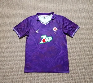 Lotto Fiorentina 1992/1993 Retro Vintage 7UP Football Soccer Jersey Shirt sz L - Picture 1 of 11