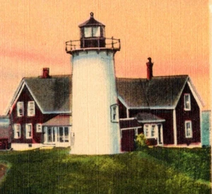 Vintage Postcard Linen Cape Cod Windmill Lighthouse New Bedford MA - Picture 1 of 3