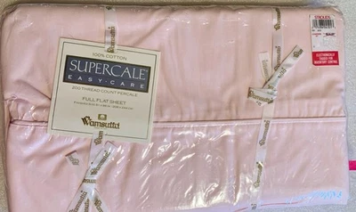 Wamsutta Supercale Easy-Care Pink Full Flat Sheet-200 Thread Ct-100% Cotton - Image 1 of 2