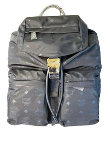 MCM Dieter Monogrammed Two-Pocket Navy Blue Nylon Backpack MUK 7ADT19 VA001 - Picture 1 of 12