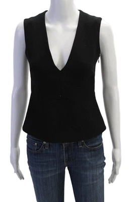 Alexander McQueen, Womens Camisole V-Neck Sleeveless Black Designer Size M - Image 1 of 4