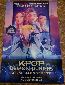 Kpop demon hunters sing along official double sided movie theater poster 27x40 - Picture 1 of 6