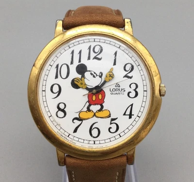 Reloj Lorus Disney Hombre 44mm Minnie Mouse V501-0A20 Gran Tamaño Cuero Batería Nueva Foto 1 de 4