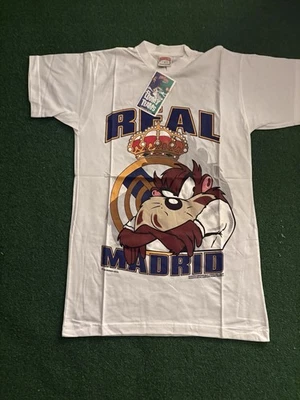 Camiseta de fútbol vintage años 90 Real Madrid Looney Tunes Taz Tasmanian Devil M Foto 1 de 4