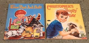 1960'S~TELL-A-TALE BOOKS~LOT~THE HOUSE THAT JACK BUILT ~CHRISTOPHER'S HOPPY DAY - Foto 1 di 24