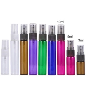 5ml 10ml Glass Spray Bottles Fine Mist Sprayer Refillable Perfume Portable Clear - Picture 1 of 13