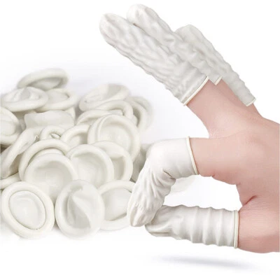 100/200x Disposable Rubber Latex Finger Cots ESD Fingertips Gloves for Repairs - Image 1 of 4