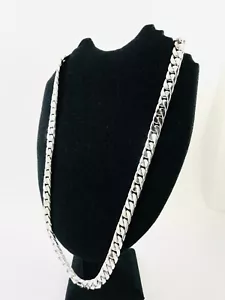 Long Taxco Mexican 925 Sterling Silver Curb Chain Necklace. 28", 71cm, 179 grams - Picture 1 of 18