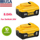 2 Pack Battery 20V 8.0Ah Max For Dewalt Dcb182 Dcb201 Dcb200 Dcb204 Dcb208