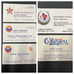 Lot of 5: Vintage 1980s-90s MLB Business Cards Houston Astros Texas Rangers - Picture 1 of 10