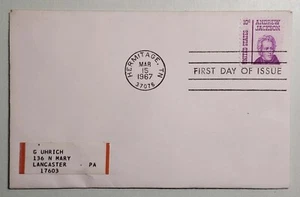 Andrew Jackson 10 Cent USA Ersttagsbrief (adressiert) NC#1 - Bild 1 von 2
