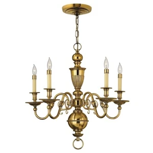 Hinkley Cambridge 5 Light Chandelier 1 Tier Foyer, Burnished Brass - 4415BB - Picture 1 of 1