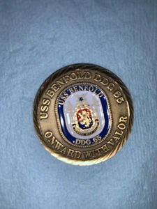 USS BENFOLD, DDG-65 "ONWARD WITH VALOR" CO's challenge coin - Picture 1 of 3
