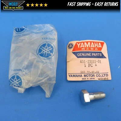 GENUINO FABRICANTE DE EQUIPOS ORIGINALES YAMAHA 74-76 YZ TY 80 PERNO DE TAPA DE HORQUILLA 451-23111-01-00 Foto 1 de 3