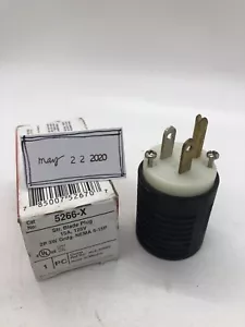Pass & Seymour 5266-X Straight Blade Plug 15A 125V 2P 3W NEMA 5-15P - Picture 1 of 8