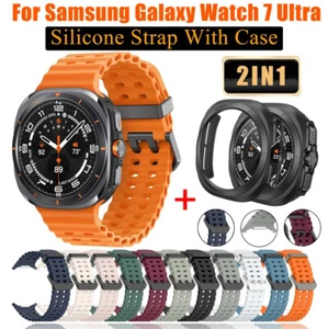 Case + Strap For Samsung Galaxy Watch Ultra 47mm Silicone Breathable Watch Band - Picture 1 of 38