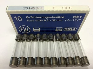 T20A250V 70 059 61 20A 250V Time Lag Slow Blow Glass Fuse 6x32mm x5/10 JPSF376 - Picture 1 of 5