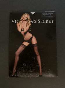 Vintage Victoria’s Secret Sexy White  Lace Thigh High Hose StockingsNWT Sz B
